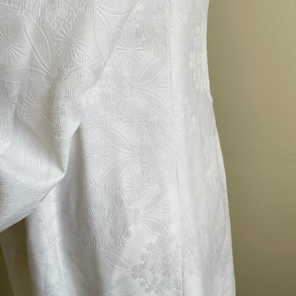 Vintage 60s 70s White Long Sleeve Maxi Dress Medium - Picture 7 of 7